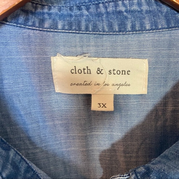 Cloth & Stone | Chambray Ruffled Top D254 - Picture 7 of 13